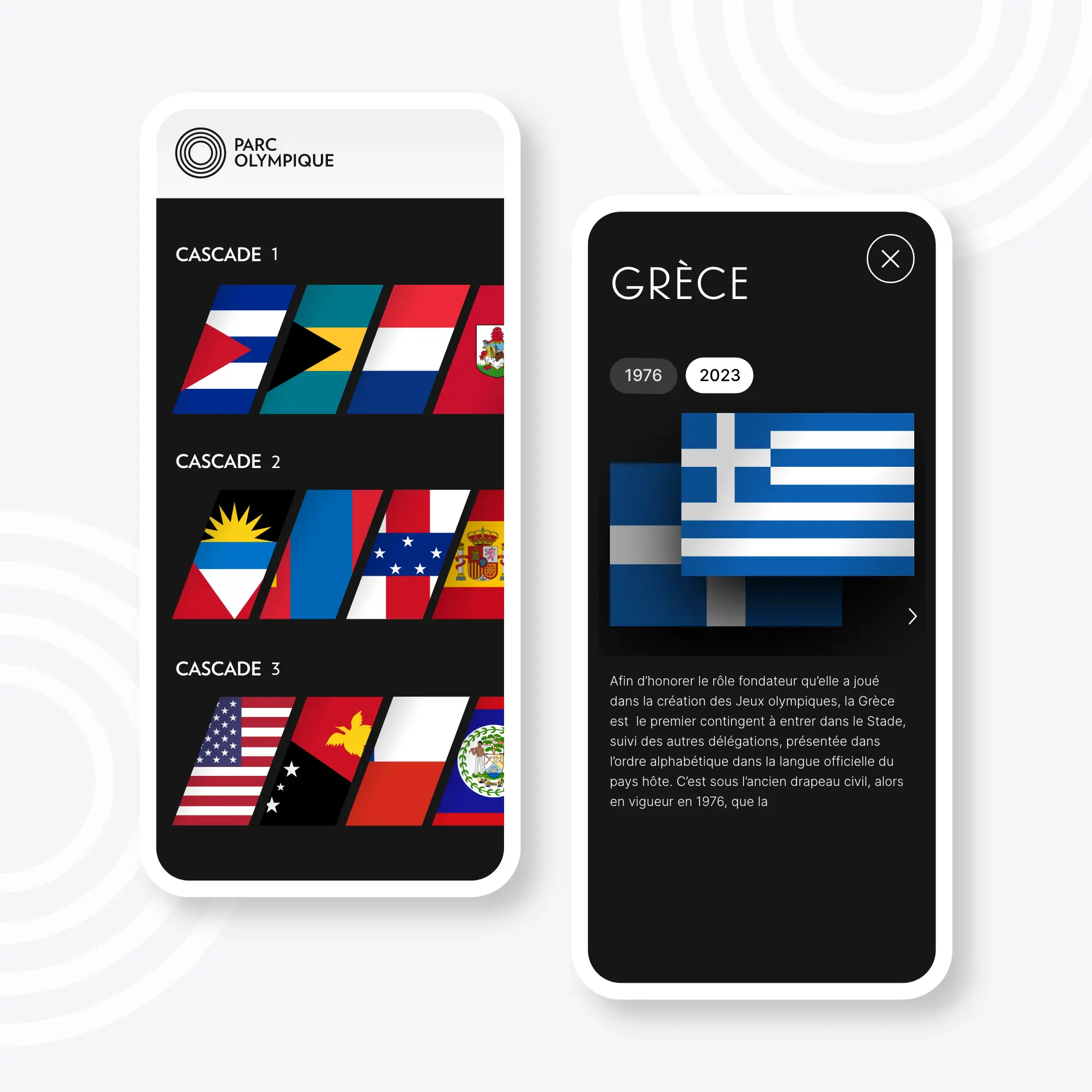 Deux écrans mobiles présentant l
